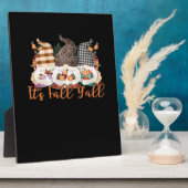 秋の妖精 ブナ たちのチェック柄ヒョウ柄オータムスタイル フォトプラーク (側面)