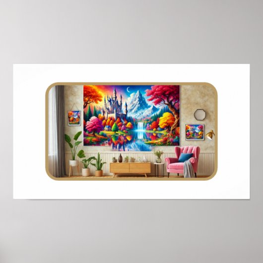 秋の威厳のあるワンダーランドの城 ポスター (正面)