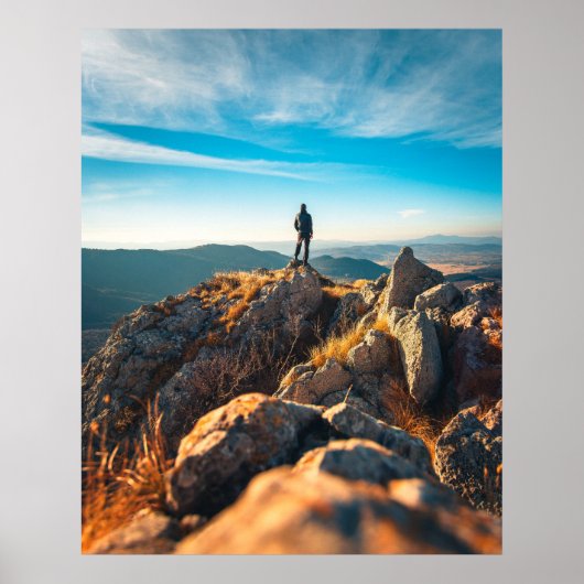 秋の威厳のある岩場で ポスター (正面)