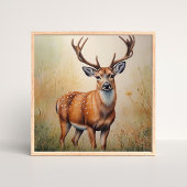 秋の威厳のある森林野生動物の鹿 ポスター