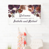 秋の婚約パーティウェルカムパープルプラムフローラ 横断幕 (インサイチュ)