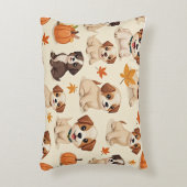 秋の子犬の飾り枕 アクセントクッション (正面(垂直))