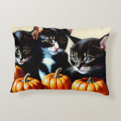 秋の子猫とカボチャ アクセントクッション (裏面)