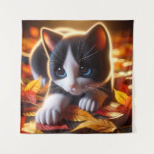 秋の子猫タペストリー タペストリー (正面)