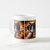 秋の子猫マグ コーヒーマグカップ (正面左)