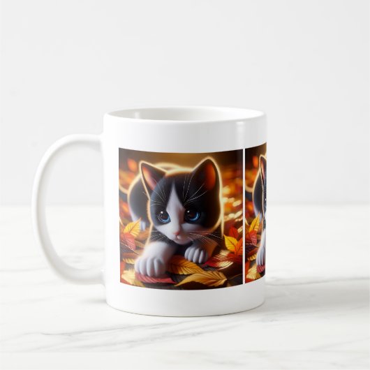 秋の子猫マグ コーヒーマグカップ (左)