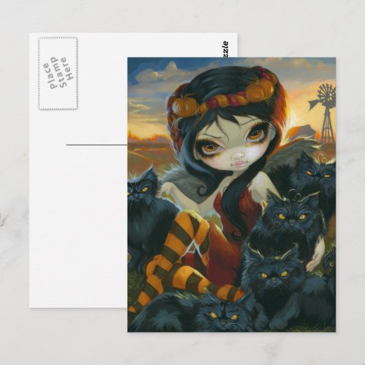 "秋の子猫" ポストカード (正面/裏面)