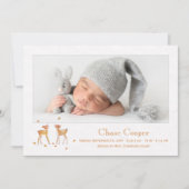 秋の子鹿の写真出産発表 案内状 (正面)