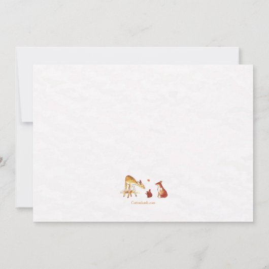 秋の子鹿の写真出産発表 案内状 (裏面)