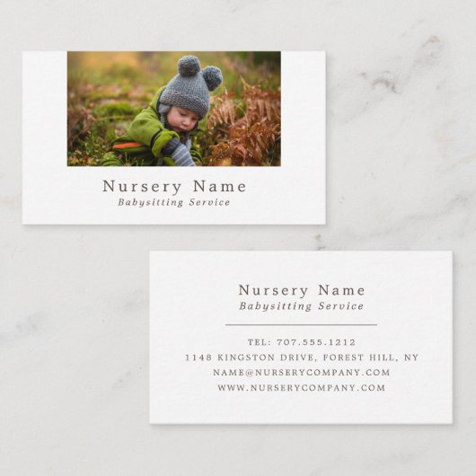 秋の子,ベビーシッター,デイケア,子供部屋 名刺 (正面/裏面)