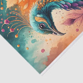 秋の孔雀の宝石トーン鳥のデコパージュ 薄葉紙 (詳細)