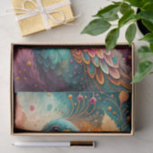 秋の孔雀の宝石トーン鳥のデコパージュ 薄葉紙 (ギフト)