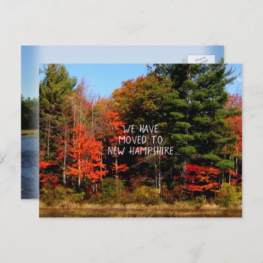 秋の季節に新しい住所を移動のお知らせ ポストカード (正面/裏面)