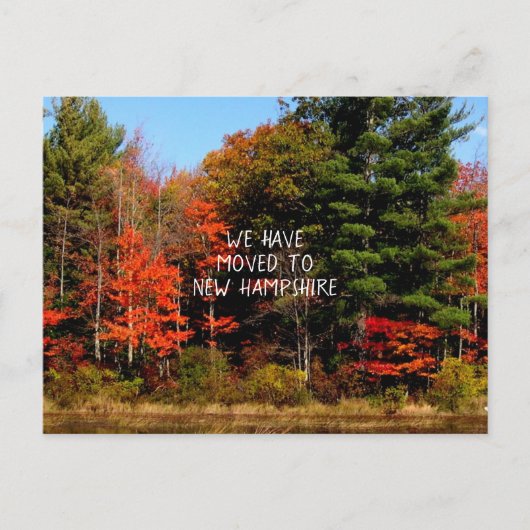 秋の季節に新しい住所を移動のお知らせ ポストカード (正面)