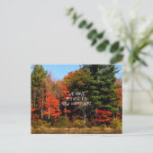 秋の季節に新しい住所を移動のお知らせ ポストカード (スタンド正面)