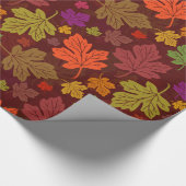 秋の季節のかえでは明るいパターンを去ります ラッピングペーパー (角)