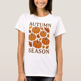 秋の季節のかぼちゃ 紅葉 豊作の月 Tシャツ