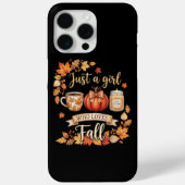 秋の季節のコーヒーが好きな女の子 オータム Case-Mate iPhoneケース (裏面)