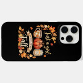 秋の季節のコーヒーが好きな女の子 オータム Case-Mate iPhoneケース (裏面 (横))