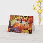 秋の季節のハッピーオータムアートカード カード (黄色い花)