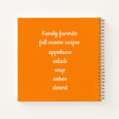 秋の季節のパンプキンファミリーレシピ特集 ノートブック (裏面)