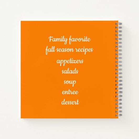 秋の季節のパンプキンファミリーレシピ特集 ノートブック (裏面)