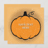 秋の季節のパンプキン描画カスタムテキスト 招待状 (正面/裏面)