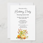 秋の季節のパンプキン誕生日パーティー招待状 招待状 (正面)