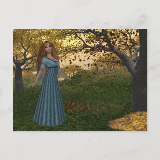 秋の季節の女王 - ファンタジー ポストカード (正面)