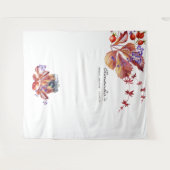 秋の季節の水彩画 ブライダルシャワー フォトブース タペストリー (正面(横))