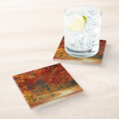 秋の季節の色 ガラスコースター (アングル)