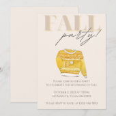 秋の季節をお祝いしようパーティー 招待状 (正面/裏面)