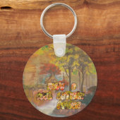 秋の季節クールのヴィンテージアートプリント キーホルダー (正面)