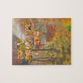 秋の季節クールのヴィンテージアートプリント ジグソーパズル (横)