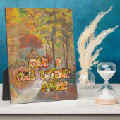 秋の季節クールのヴィンテージアートプリント フォトプラーク (側面)