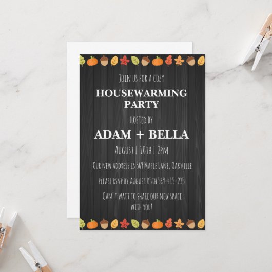 秋の季節到来！おうちに遊びにきませんか？ご招待状 招待状 (正面/裏面インサイチュ)