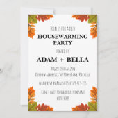 秋の季節到来！新居のお披露目パーティーへのご招待 招待状 (正面)