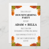 秋の季節到来！新居のお披露目パーティーへのご招待 招待状 (正面/裏面)