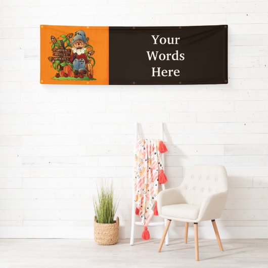秋の季節的なかかしは単語のフェスティバルの旗を加えます 横断幕 (インサイチュ)