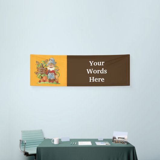 秋の季節的なかかしは単語のフェスティバルの旗を加えます 横断幕 (トレードショー)