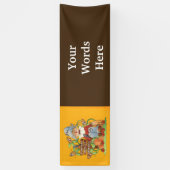 秋の季節的なかかしは単語のフェスティバルの旗を加えます 横断幕 (縦)