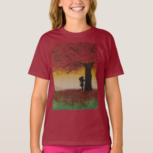 秋の孤独な女の子 – アーティスト – Nour Tayel Tシャツ (正面)