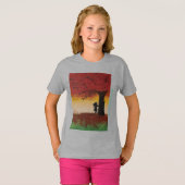 秋の孤独な女の子 – アーティスト – Nour Tayel Tシャツ (正面フル)