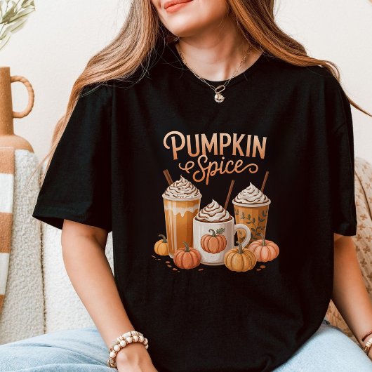 秋の定番コーヒー・パンプキンスパイスラテ　オータムシーズン Tシャツ