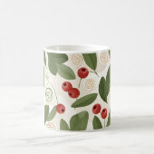 秋の実と植物の葉の模様 コーヒーマグカップ (中央)