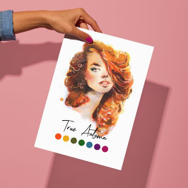 秋の実物型四季色分析芸術 ポスター