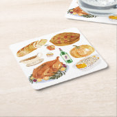 秋の宴 スクエアペーパーコースター (アングル)