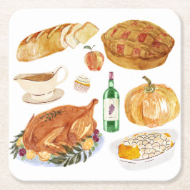 秋の宴 スクエアペーパーコースター