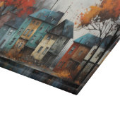 秋の家並み – 秋美学 カッティングボード (角)