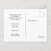 秋の家族おもしろいのカントリーファ素朴ーム引っ越し 案内ポストカード (裏面)